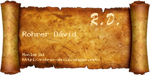 Rohrer Dávid névjegykártya