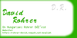 david rohrer business card